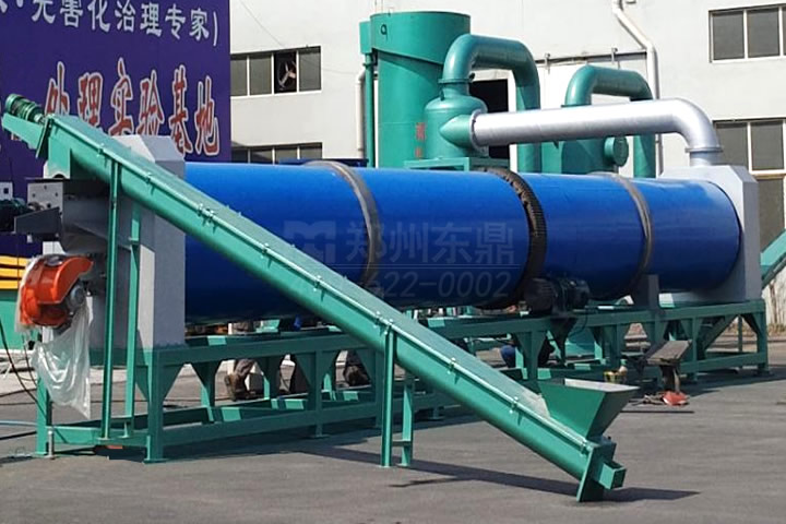 新型沼氣熱源生物質(zhì)有機(jī)肥烘干機(jī)設(shè)備可將高達(dá)七八十含水量的沼渣、糞便、鋸末等物料一次性烘干至安全貯藏水分標(biāo)準(zhǔn)。